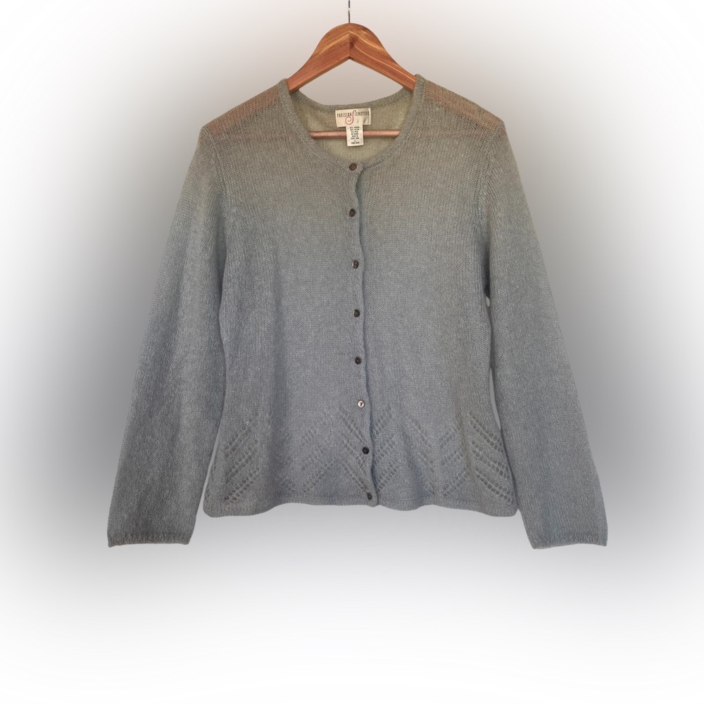 Light Blue Mohair Sweater with cutout detailing